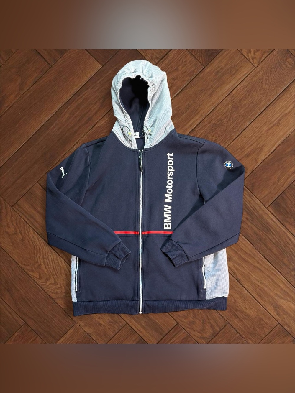 Puma x BMW Motorsport Full Zip Hoodie Sweater Jacket Mens Size XL